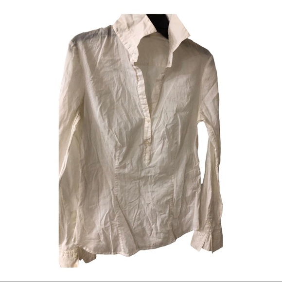 Express design‎ studio off white sheer long sleeve buttoned down shirt size XS - Picture 5 of 9